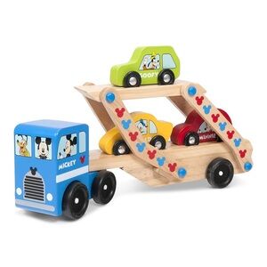 Melissa & Doug Mickey Wooden Car Carrier | Disney Cars w/ Minnie and Donald |
